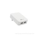 White Mini Double Usb Wall Charger 15w Cec / 5v 1a Ac Adaptor Scp